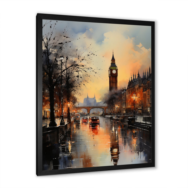«England City Skylineengland Landscape II - Cityscapes», impressions sur toile, H 44 po x l 34 po x P 1,5 po