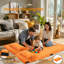 Tapis de camping orange en mousse viscoélastique-123281846-123281847