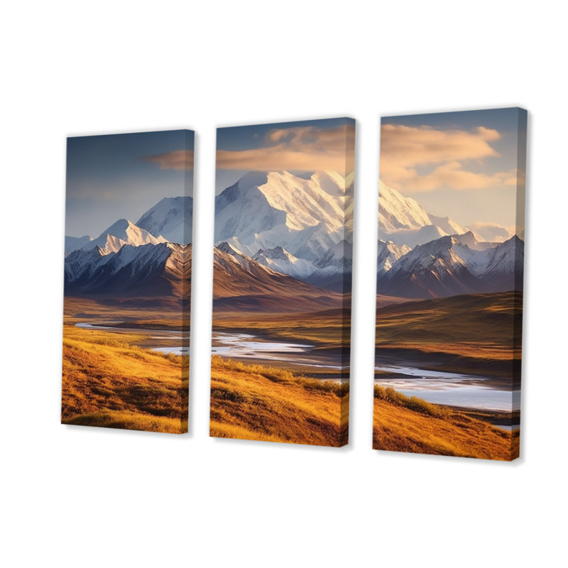 «Exploration de la grande nature sauvage II», reproduction sur toile 3 pièces, H 28 po x l 36 po x P 1 po
