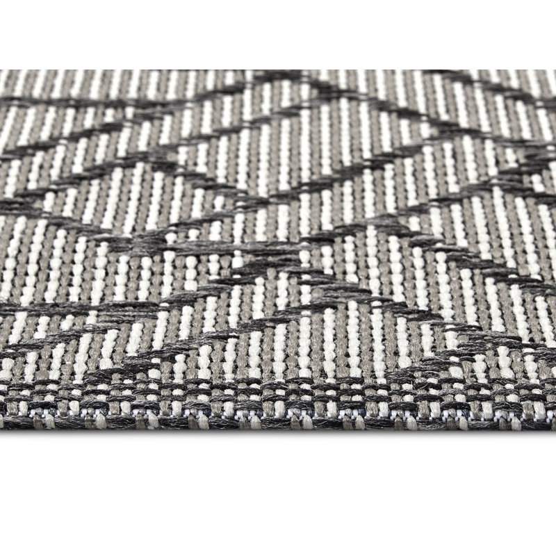 Flatweave Beige/Grey Rug, Rectangle 63 x 120 cm
