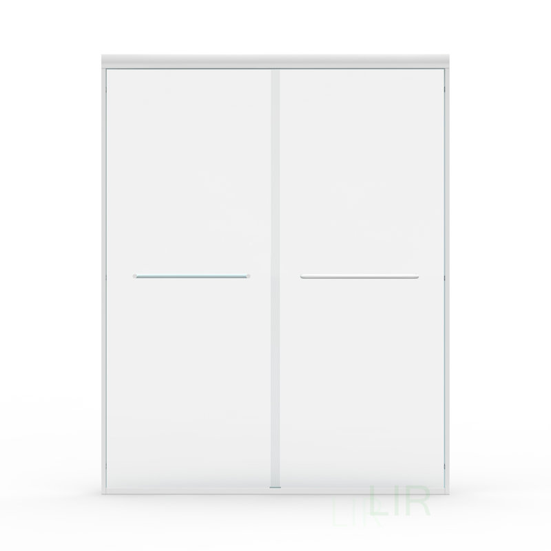 56-60 Inch Wide X 72 Inch High Double Sliding Shower Door, Semi-Frameless Bypass With 1/4 Inch Tempered Glass For Walk-In Showers, Shower Door