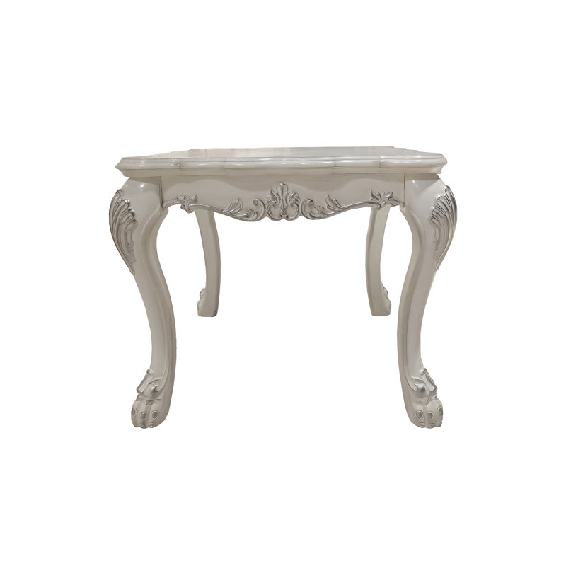Dresden Bone White Finish End Table