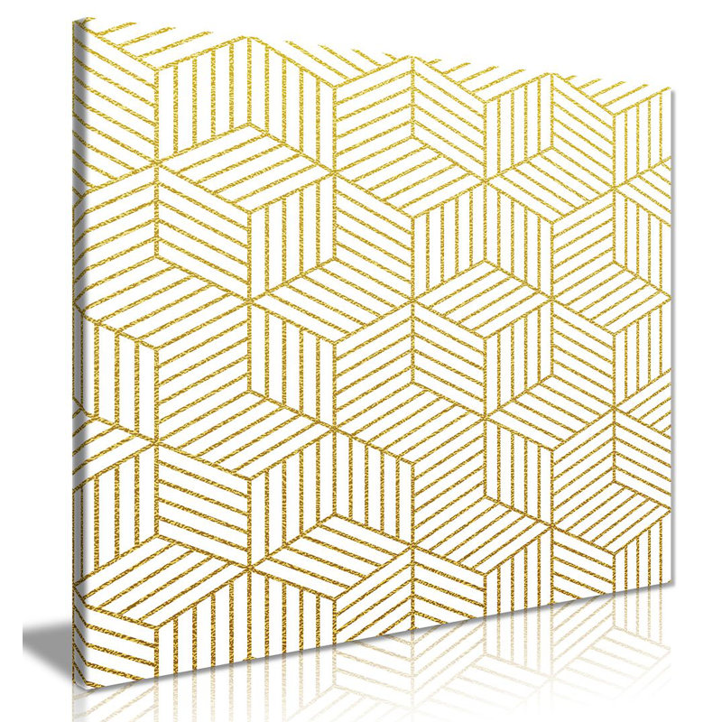Geometric Cubes - Wrapped Canvas Print, 41cm H x 61cm W