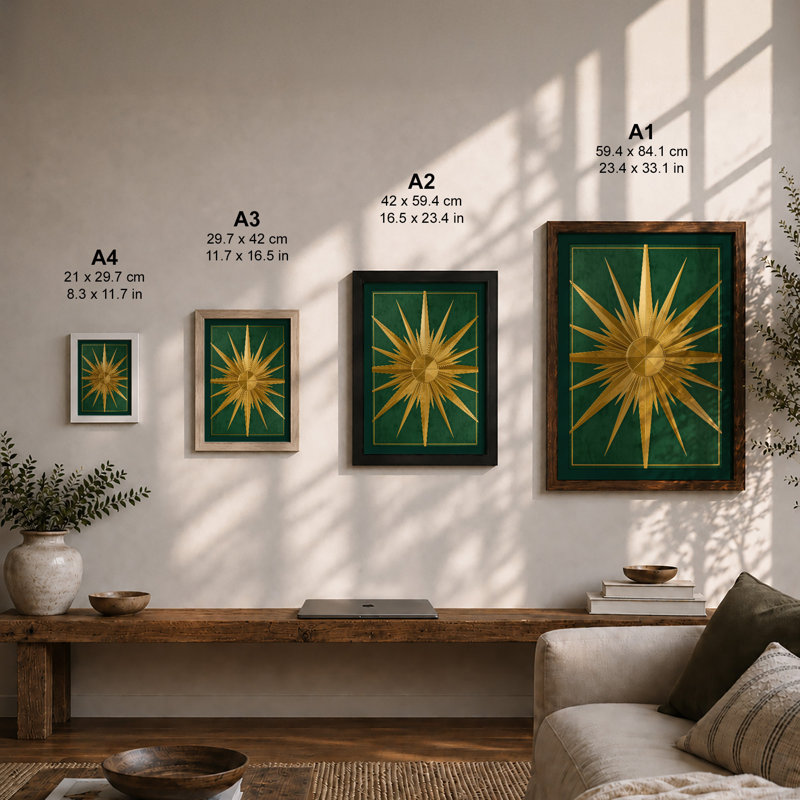 Radiant Geometry Geometric - Framed Print, Unframed, A4 - 29.7 x 21.0 cm