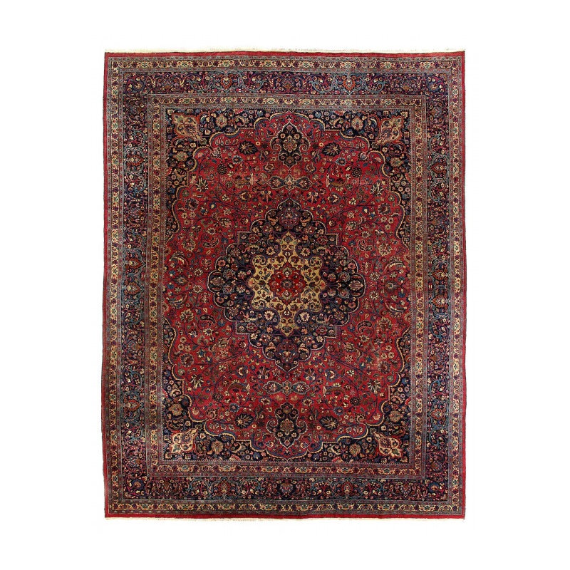 Persian fine Hand knotted Vintage Mashad rug 12'6'' X 16'2''