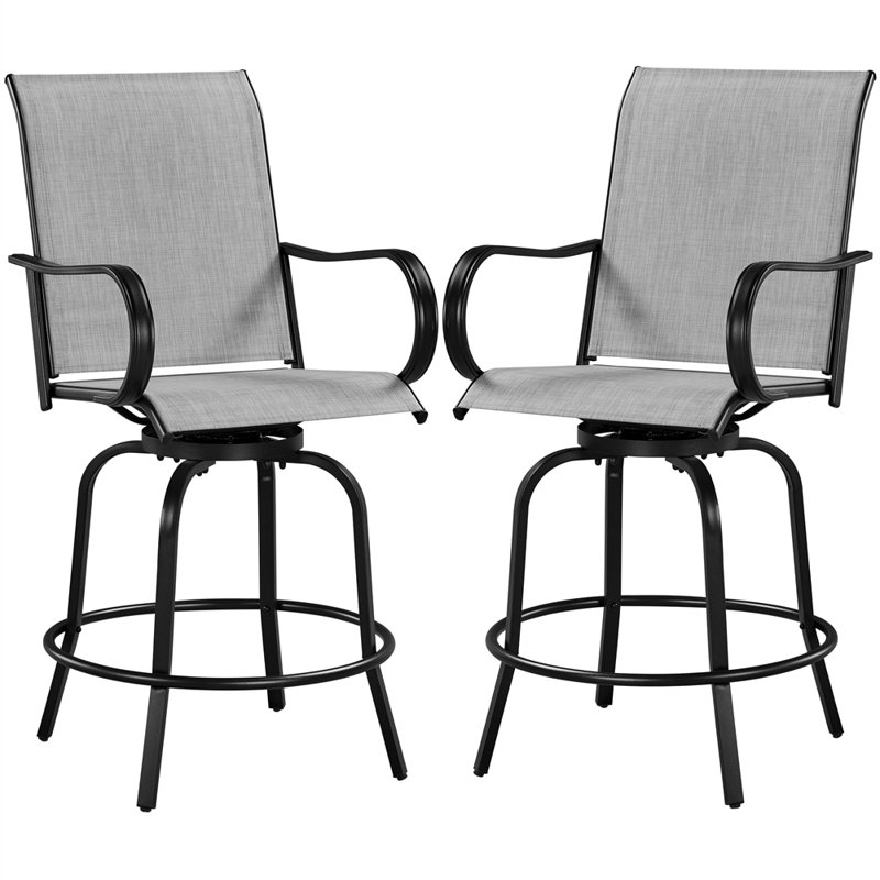 Tabouret de bar 28,7 po Diez, Gris clair, Noir, noir, noir, noir