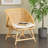 Cole And Grey Rattan Woven Squared Living Room Accent Chair With White Fabric Cushion