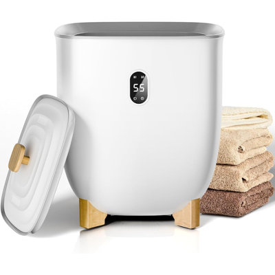 Grande chauffe-serviettes, chauffe-serviettes 25 L pour la salle de bain, 2 modes de chauffage, arrêt automatique, écran ACL, convient à 2 couvertures, peignoirs de bain (blanc neige)