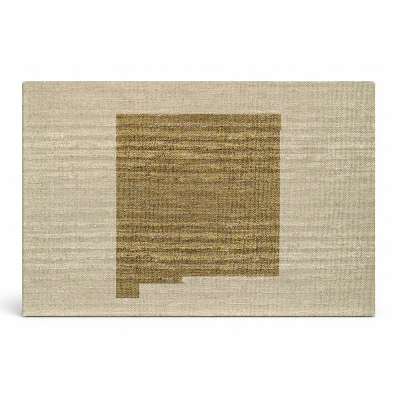«New Mexico State Map on Linen», art mural sur toile paysage, 36" W x 24" H