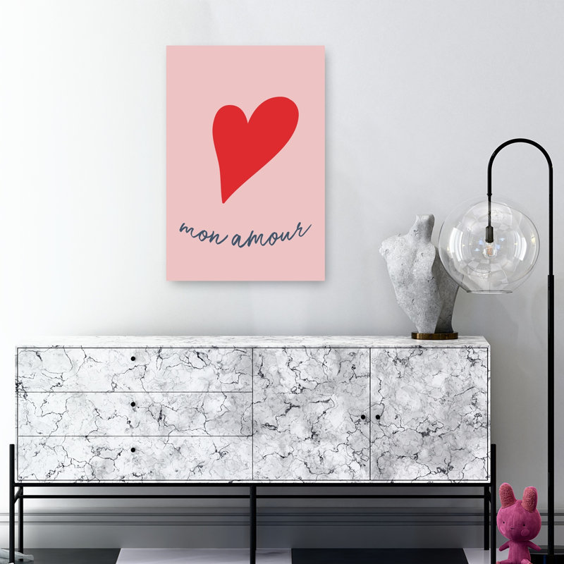 Monamourpinkred Ratioiso Romantic Abstract Contemporary Wall Art Print by Talitha McQueen - Print, 91.44cm H x 60.96cm W