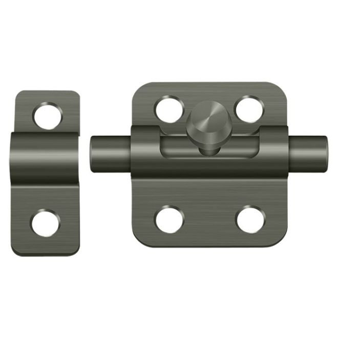 Barrel Brass Latch/Catch/Bolt, Antique Nickel