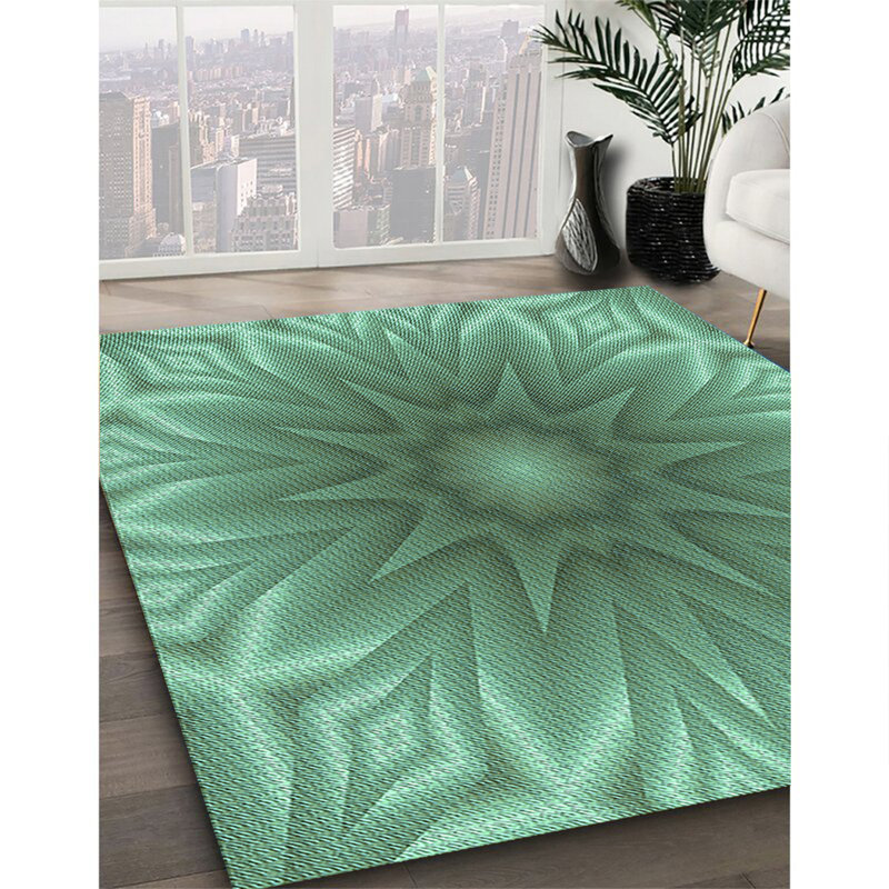 Tapis 100% à motif lavable à la machine 2989, Rond 7 pi