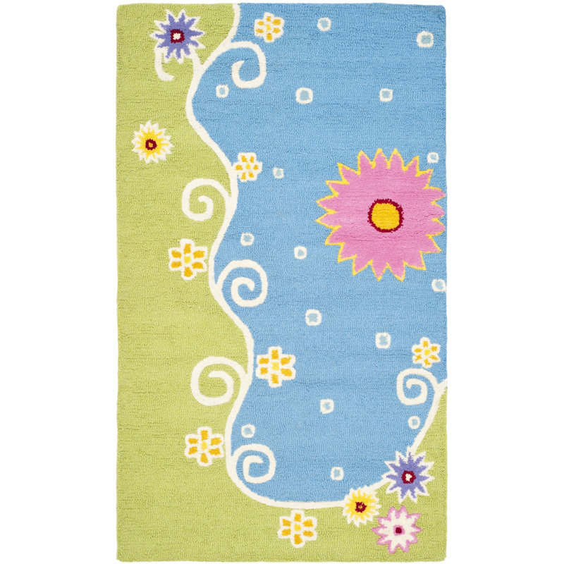 Claro touffeté à la main 80% laine; Tapis 20% coton, Rectangle 2 pi x 3 pi