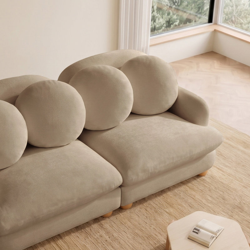 Canapé en chenille Comfy, L 68 po, Chenille brun clair