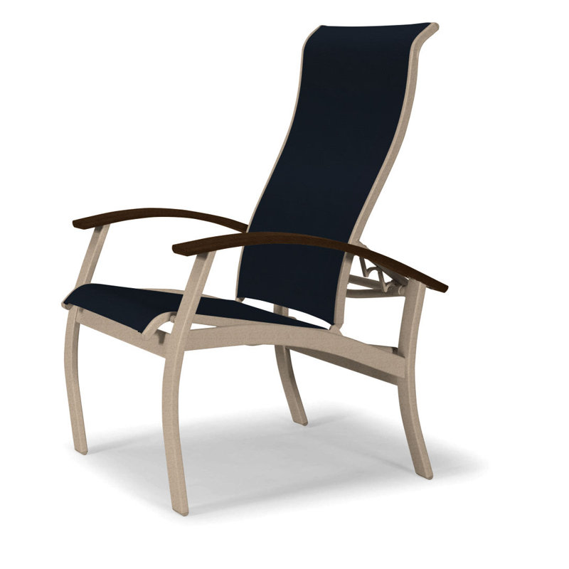 Chaise de patio Askar, Bleu marine 13D Sunbrella®, Kona, Désert texturé