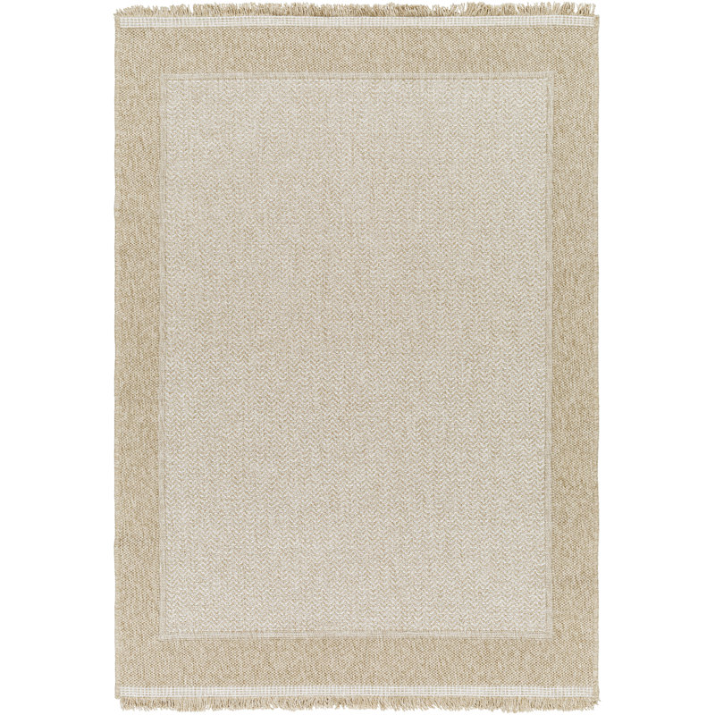 Tarri Striped Indoor/Outdoor Jute-Look Fringed Rug, Rectangle 117 x 166 cm