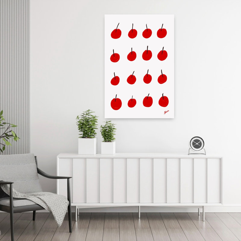 Art mural de cerises cerises, H 36 po x l 24 po
