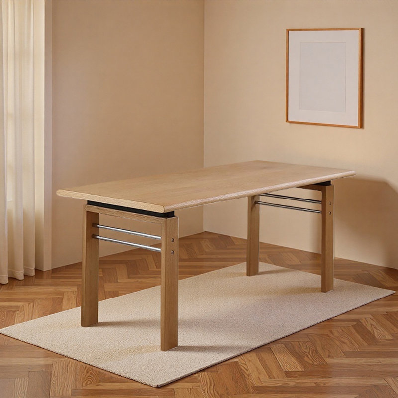Bureau d'écriture rectangulaire en bois de frêne de haute qualité, H 29,52 po x l 70,86 po x P 31,49 po