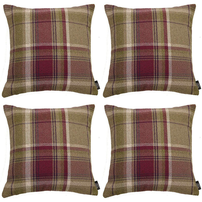 Plaid Outdoor Reversible Pillow Cover
