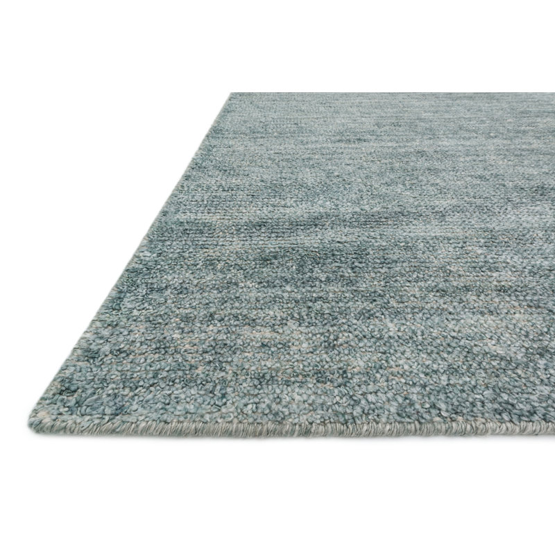 Serena Sea Blue Hand-Knotted Bamboo Viscose 8' x 10' Rug