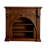 Retro Nut-Brown Solid Wood Freestanding Fireplace-132833615