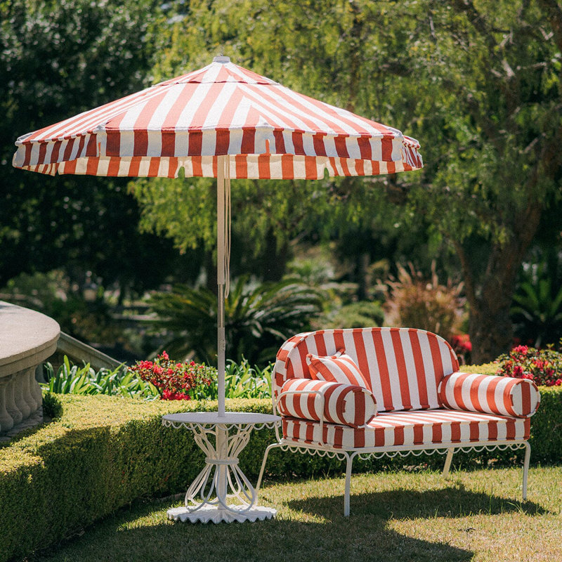 Parasol de marché, Rouge / Blanc