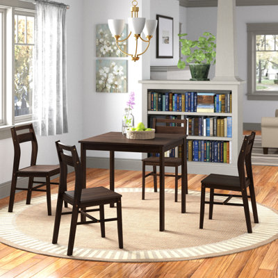 Ippolito 4 - Person Solid Wood Top Four Leg Base Dining Set