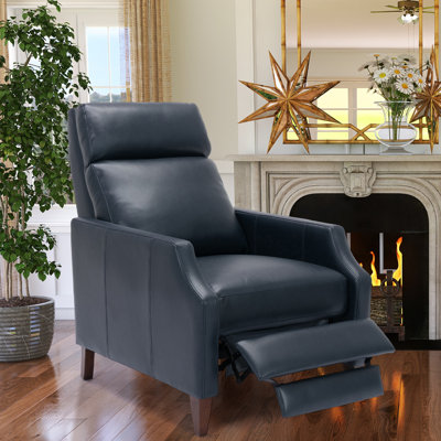 Harvey 28.18"W Manual Push Back Faux Leather Recliner