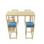 Table et chaise de bar 5 pièces, structure dorée, plateau de table multicouche, coussin de chaise et dossier-109325651