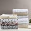Ensemble de 4 draps 100% coton flanelle rouille à motif floral de luxe pour des hauteurs de matelas de 18 po. Douceur de qualité supérieure.