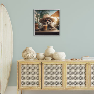 Art animal en sirotant une boisson tropicale giclée par RB