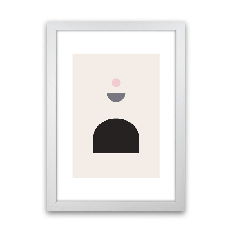 Mila Pink Abstract N13 by Pixy Paper - Print, 29.7cm H x 21cm W x 3cm D, White Framed