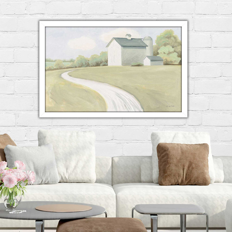 Tranquil Scene par James Wiens - Peinture, Cadre blanc, H 27,5 po x l 39,5 po x P 0,75 po