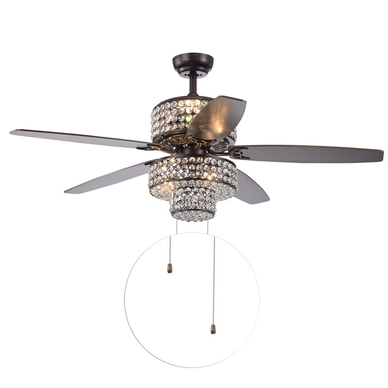 Gagnon 52'' Ceiling Fan with Light Kit, Pull Chain