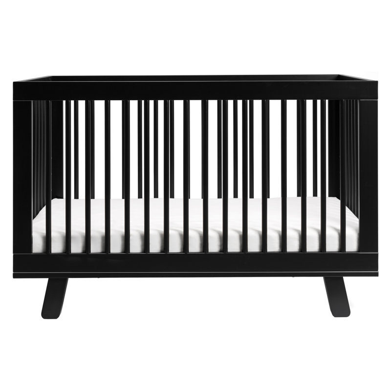Hudson Black 3-in-1 Convertible Crib with Toddler Rail