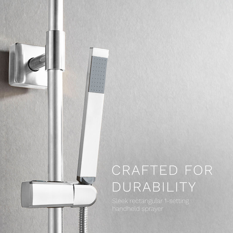 Polaris Lux 10" Chrome Square Rainfall Shower System with Handheld