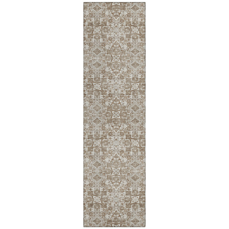 Tapis lavable à la machine intérieur / extérieur ACN2705, Tapis de couloir 2 pi 3 po x 7 pi 6 po, Beige