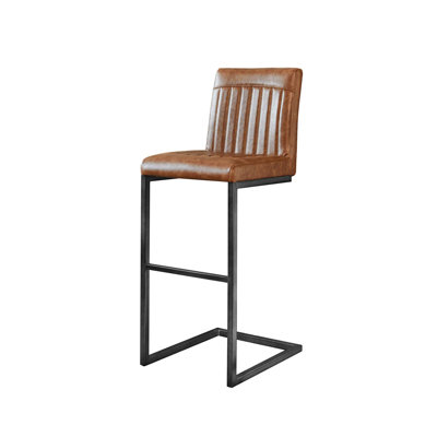 Tabouret de bar de qualité supérieure avec dossier capitonné et structure robuste