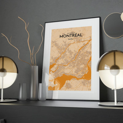 Montréal, carte de la ville, impression rétro