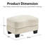 Repose-pieds beige classique en tissu chenille-2117395672