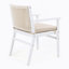 Ensemble de 2 chaises de salle à manger d'extérieur, fauteuil de patio en bois d'acacia avec dossier en corde et coussin hydrofuge, structure blanche, capacité de poids de 400 lb