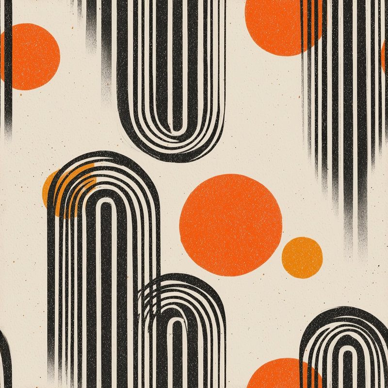 Papier peint mural Mid Century Modern, Non-Woven Non-Pasted