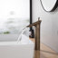 Robinet de lavabo pour salle de bain à poignée simple - monotrou - laiton massif