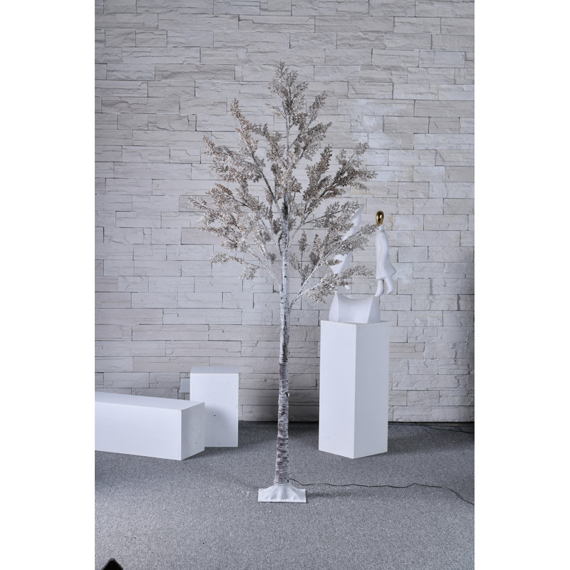 Arbre à fleurs artificielles 6 ", Blanc