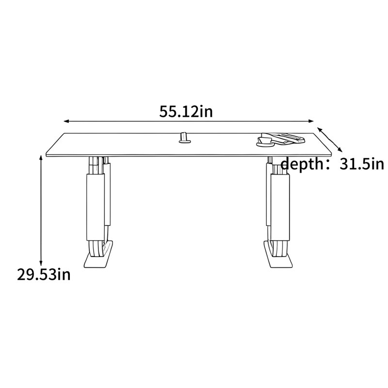 Petite table de salle à manger rétro, H 29,53 po x L 55,12 po x l 31,5 po