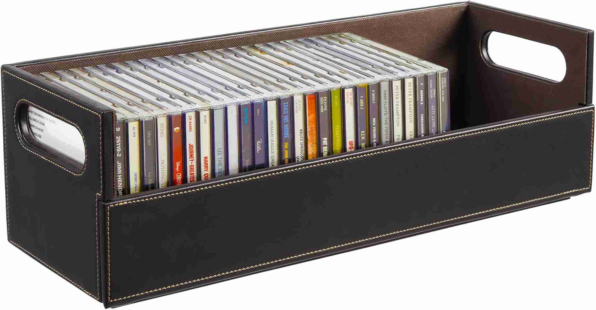 Ebern Designs CD Storage Box, Organizer Shelf For Movie Cases,Dark ...