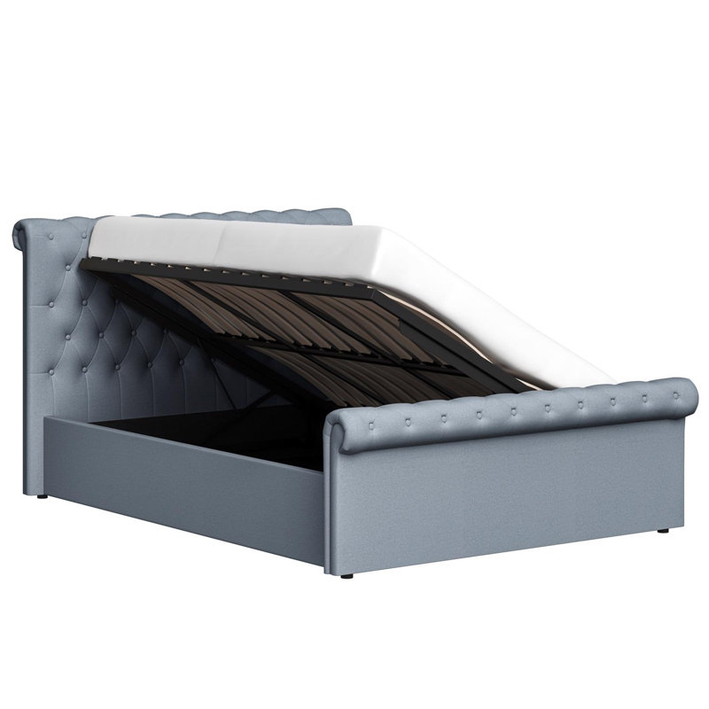 Upholstered Fabric Ottoman Bed