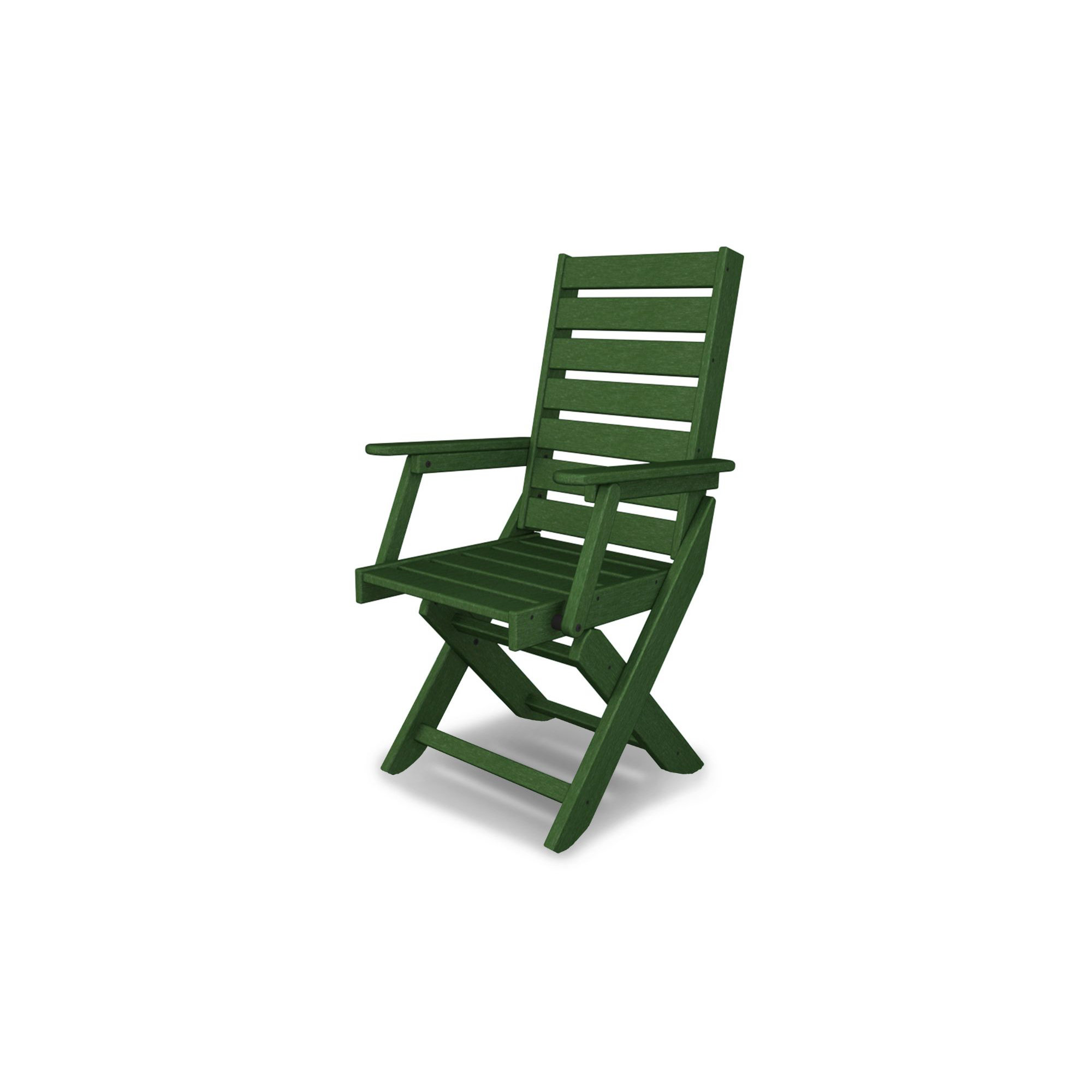 POLYWOOD Captain Folding Dining Chair, Hunter Green