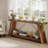 70.9 Inches Extra Long Sofa Table Behind Couch, Industrial Entryway Console Table With Storage For Hallway, Entry, Living Room, Dark Walnut Brown-2850335