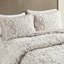 Housse de couette 100% coton taupe avec ornement en chenille ravissante pour grand lit-122455958-122455959